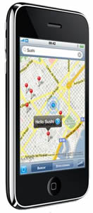 iPhone 3G con GPS (sistema de posicionamiento global)