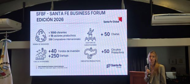 Presentacion de la secretaria de Comercio Exterior, Georgina Losada, de Santa Fe Business Forum 2026